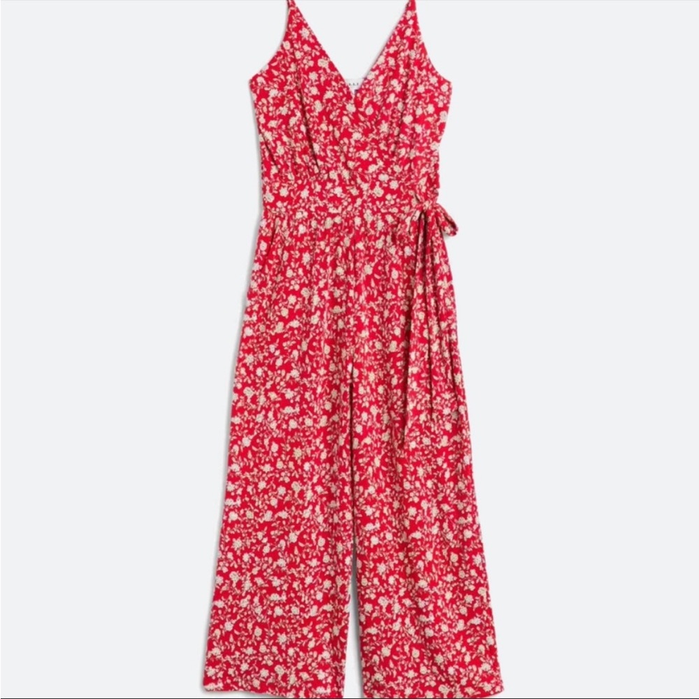 Kaileigh knit crop jumpsuit with floral print size small